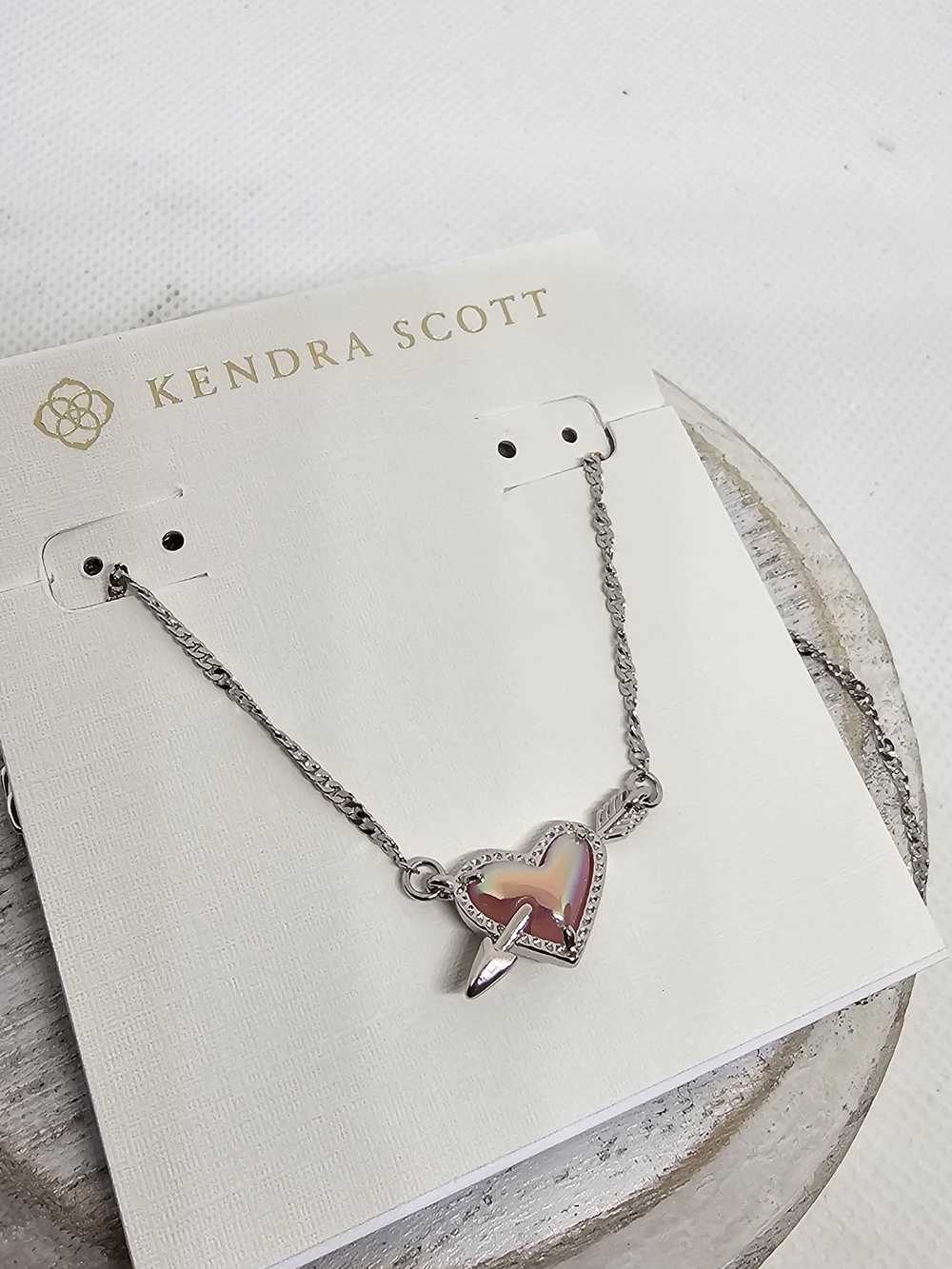 Kendra Scott Ari Heart Silver Arrow Necklace